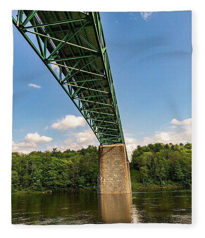 Photographs Fleece Blanket featuring the photograph Landscape Photography - Milford PA Bridge by Amelia Pearn