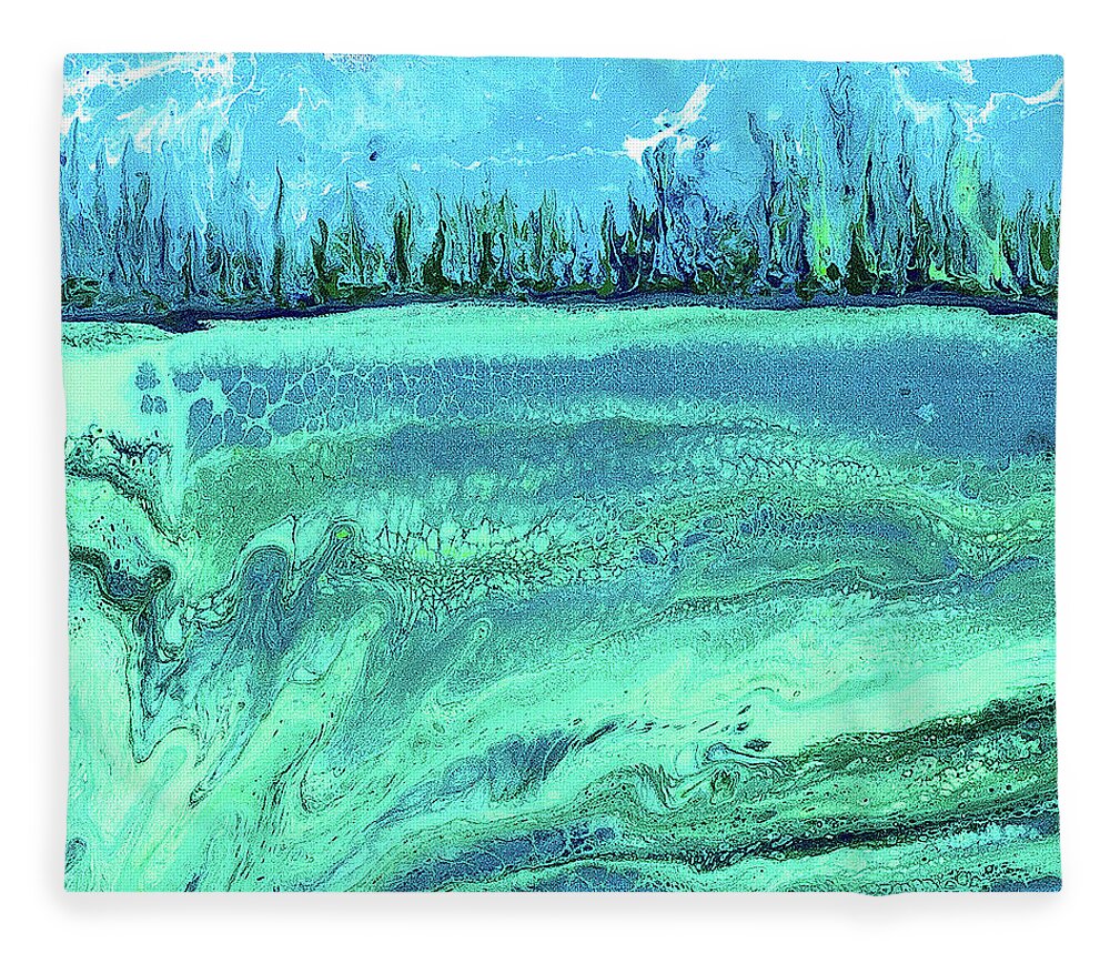 Landscape Fleece Blanket featuring the painting Landslide by Steve Shaw