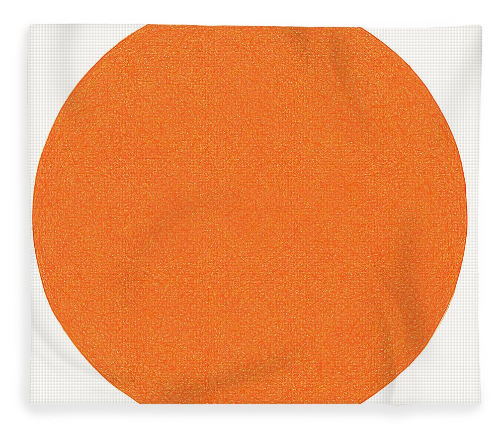 Dot Fleece Blanket featuring the drawing Laranja by Dave Migliore