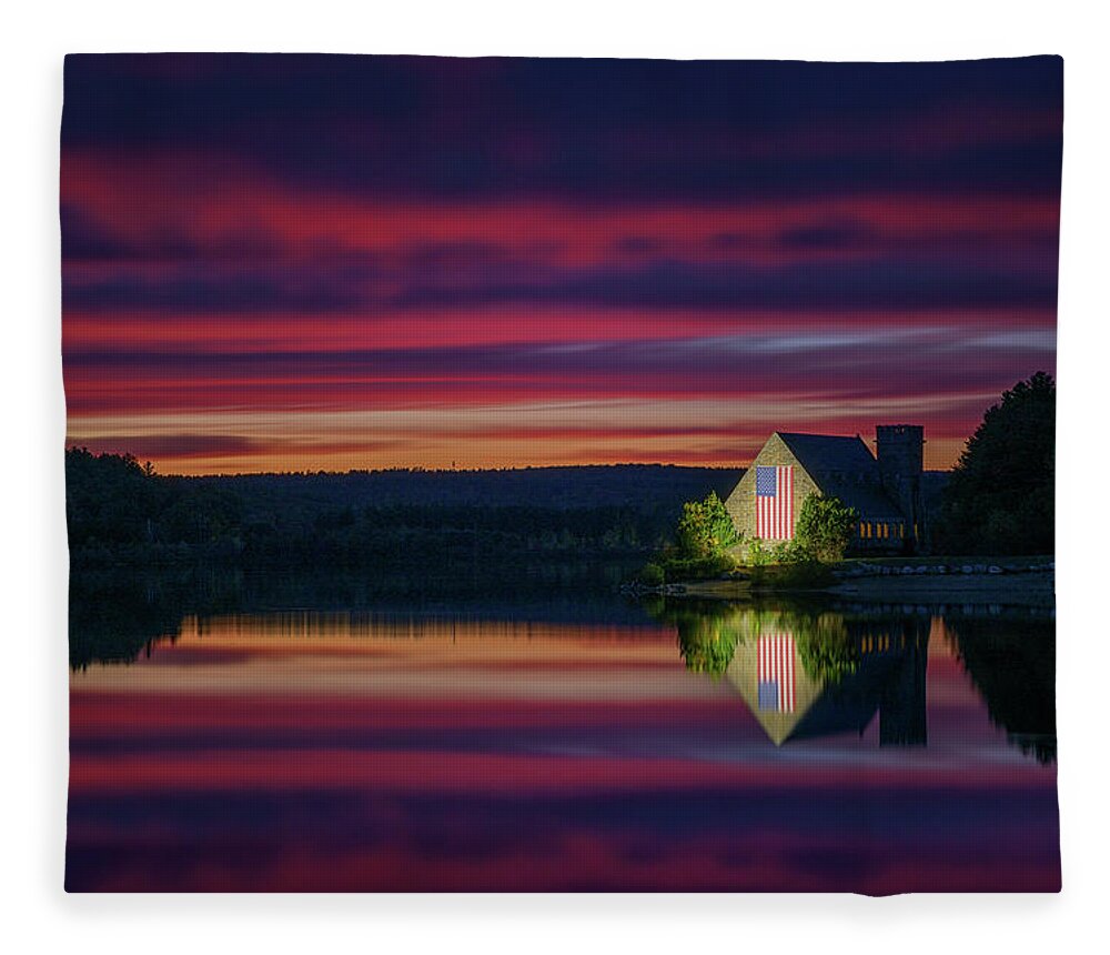 Old Stone Church Fleece Blanket featuring the photograph Last Light at the Old Stone Church by Kristen Wilkinson