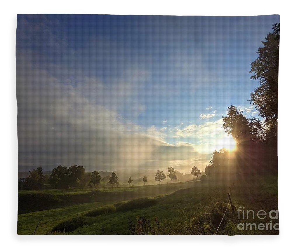 August Fleece Blanket featuring the photograph Late August Sunrise by Claudia Zahnd-Prezioso