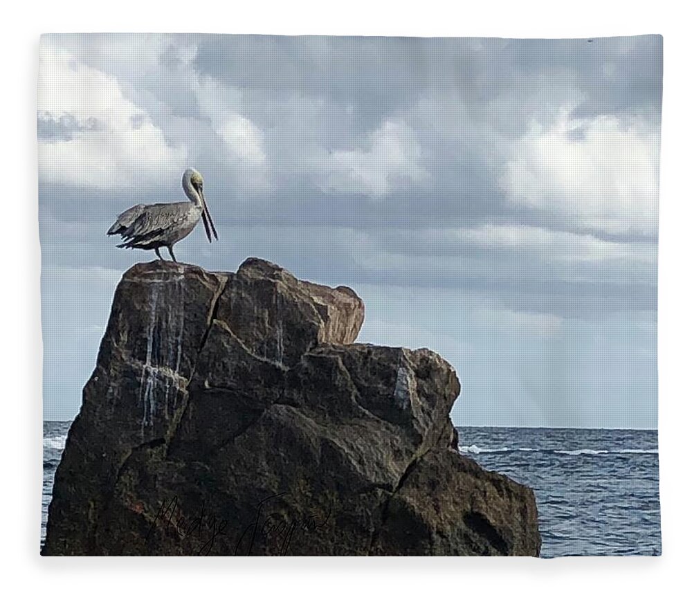 Pelican Fleece Blanket featuring the photograph Le Pelican by Medge Jaspan