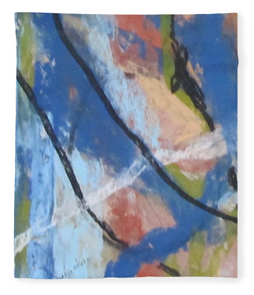 Left Hand Paintings Fleece Blanket featuring the pastel Left Hand Abstracts Series #1 Left Diptych by Barbara O'Toole