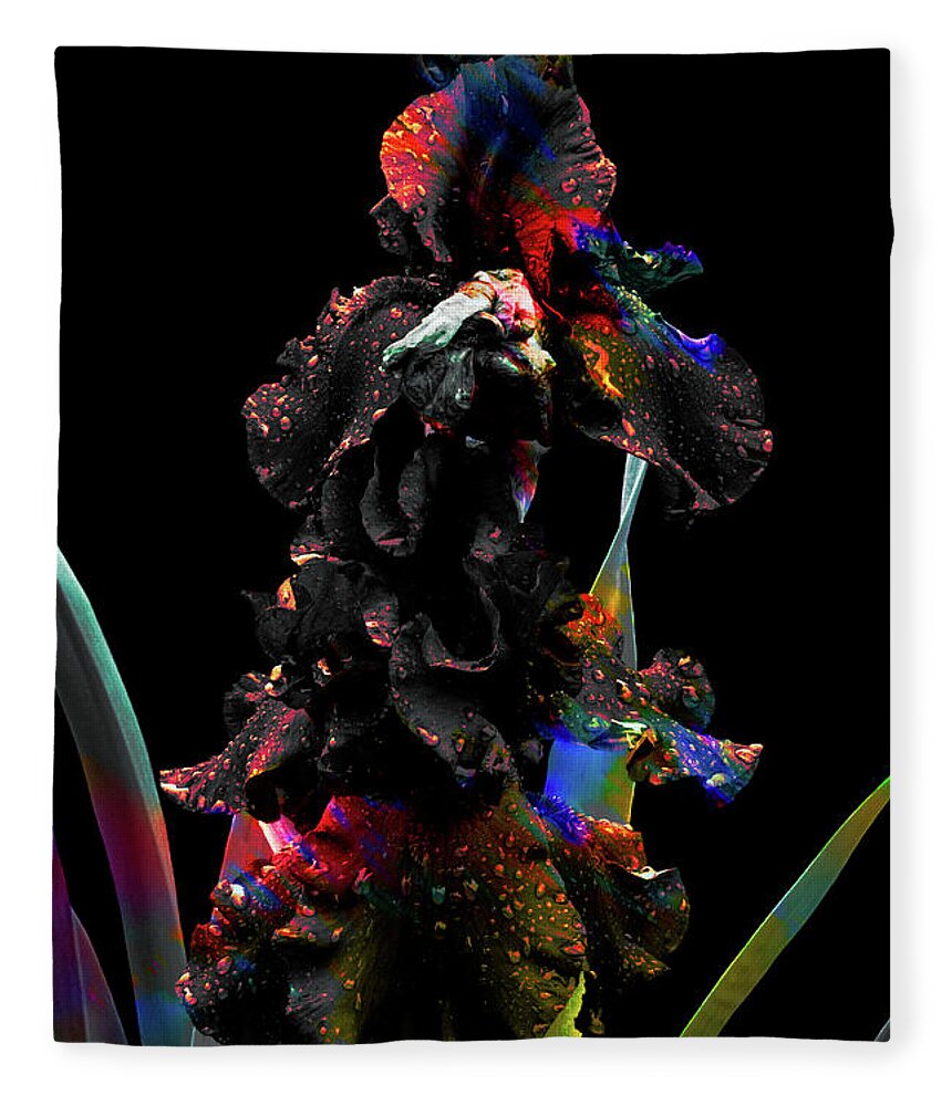 Iris Fleece Blanket featuring the photograph Length of a Sigh by Cynthia Dickinson
