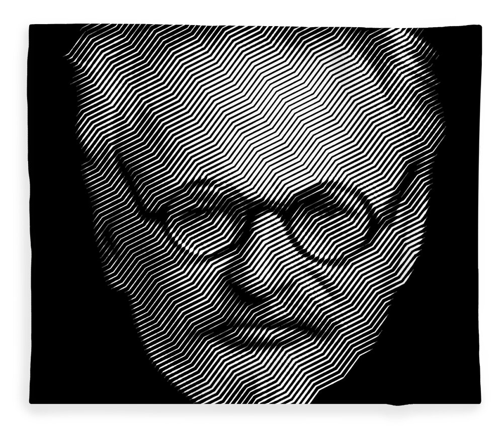 Trotsky Fleece Blanket featuring the digital art Leon Trotsky by Cu Biz