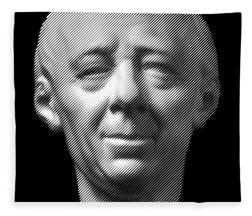 Euler Fleece Blanket featuring the digital art Leonhard Euler, portrait by Cu Biz