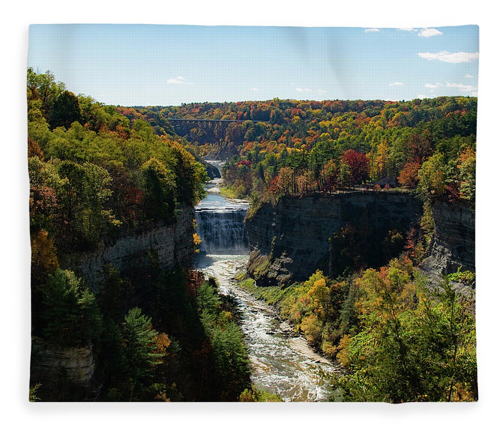 Nature Fleece Blanket featuring the photograph Letchworth State Park by Nicole Lloyd