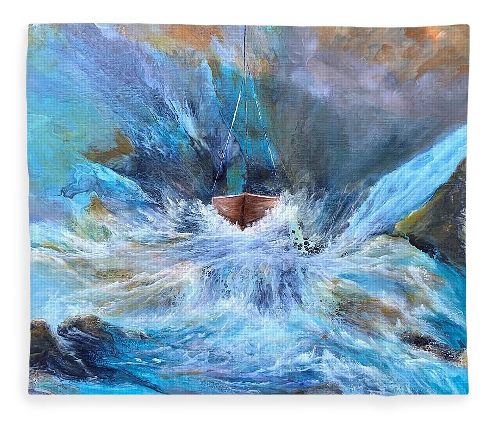 Acrylic Fleece Blanket featuring the painting Liberated by Soraya Silvestri