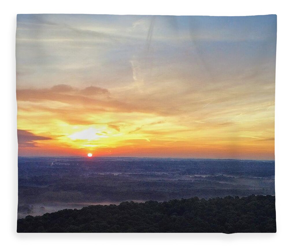  Fleece Blanket featuring the photograph Liberty Park Sunrise by Brad Nellis