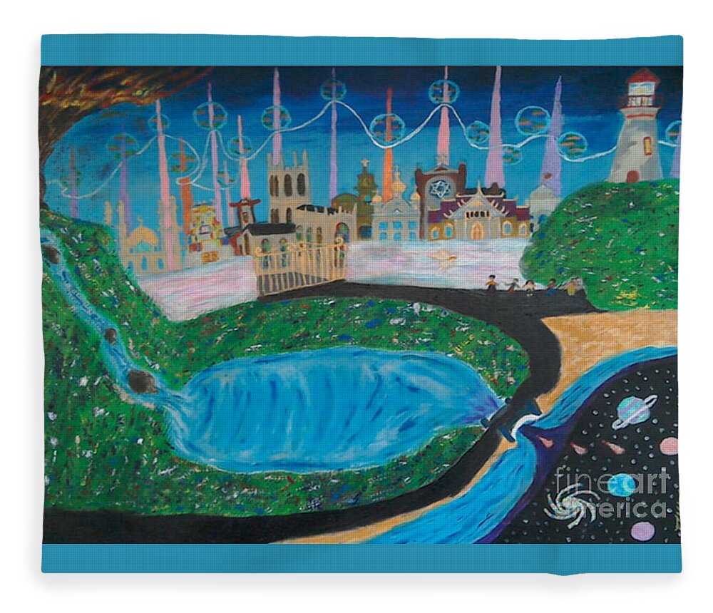God Fleece Blanket featuring the painting Life and Death recycle by David Westwood