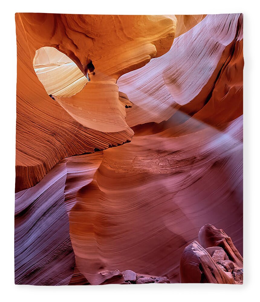 Antelope Canyon Fleece Blanket featuring the photograph Light It Up by Dan McGeorge
