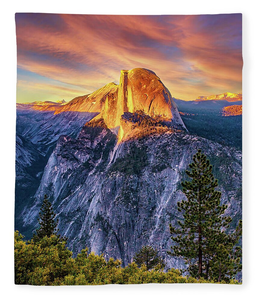 California Fleece Blanket featuring the photograph Light on the Mountain by Dan Carmichael