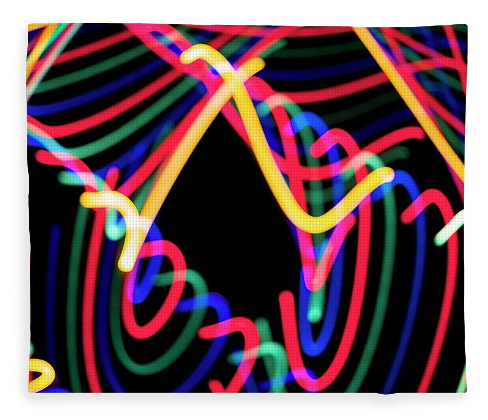 Light Fleece Blanket featuring the photograph Light Painting - The Cave by Sean Hannon