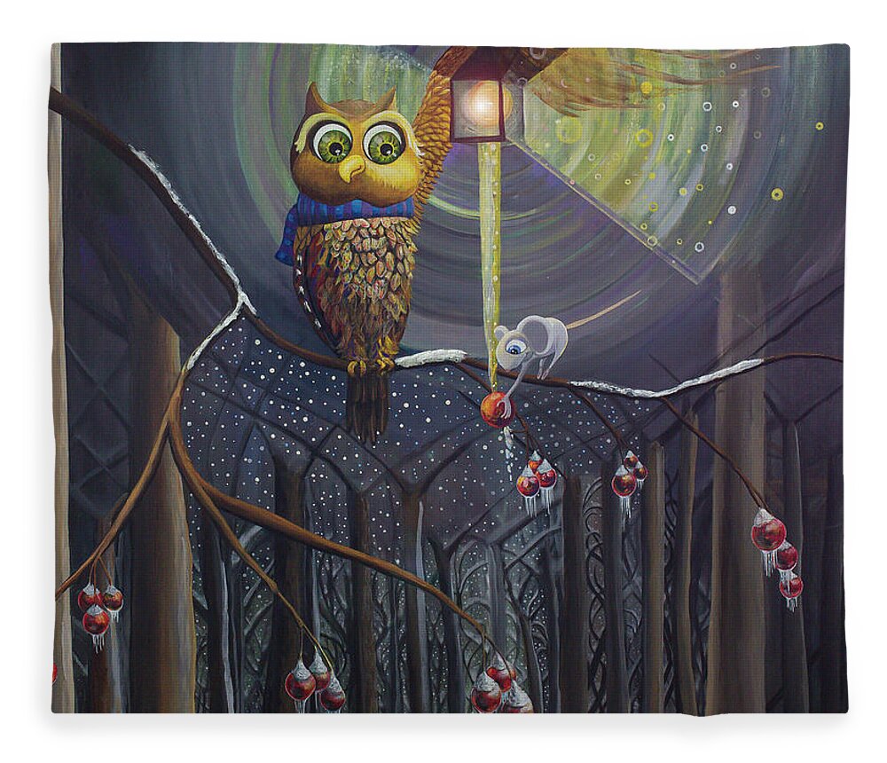  Fleece Blanket featuring the painting Lighting the Way by Mindy Huntress