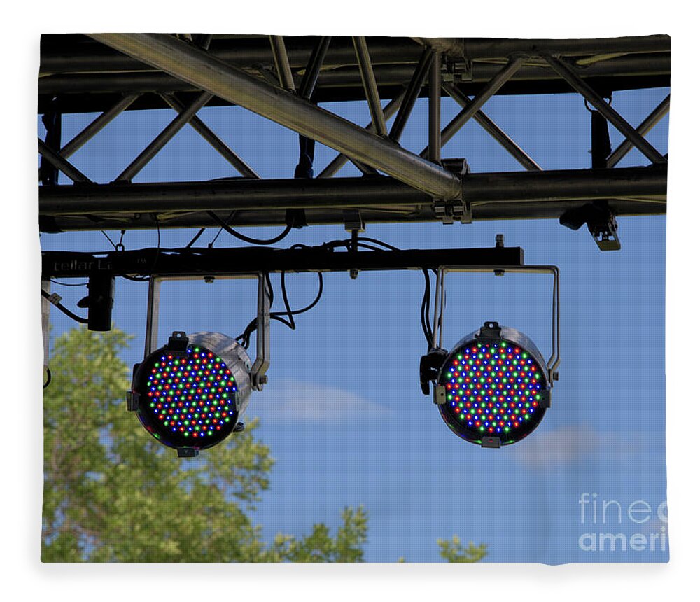Spotlights Fleece Blanket featuring the photograph Lights Above the Stage by Kae Cheatham
