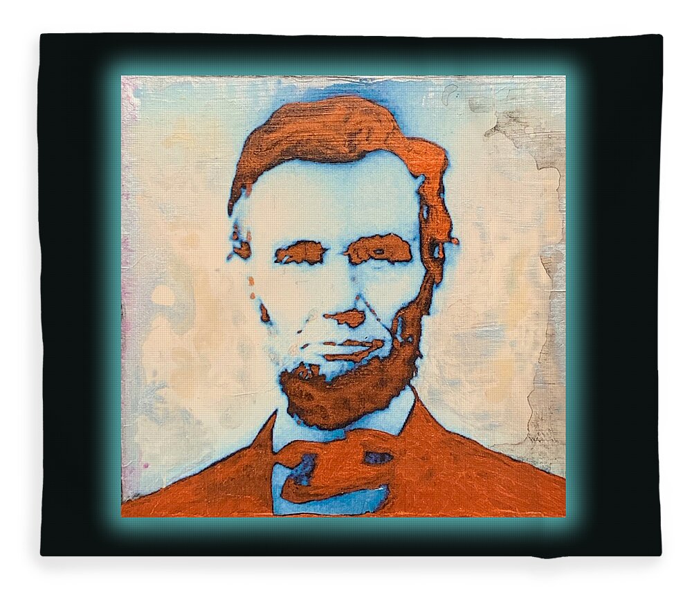 Wunderle Fleece Blanket featuring the mixed media Lincoln V1A.M by Wunderle