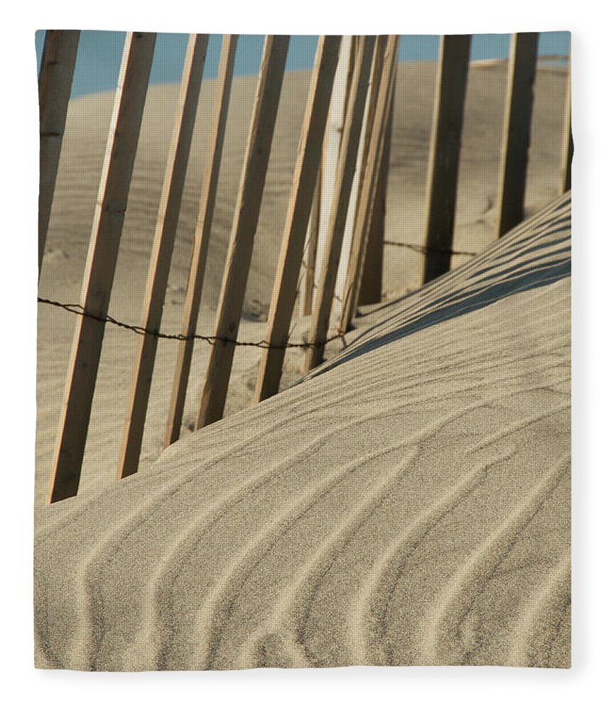 Lines Fleece Blanket featuring the photograph Lines in the Sand by Melissa Southern