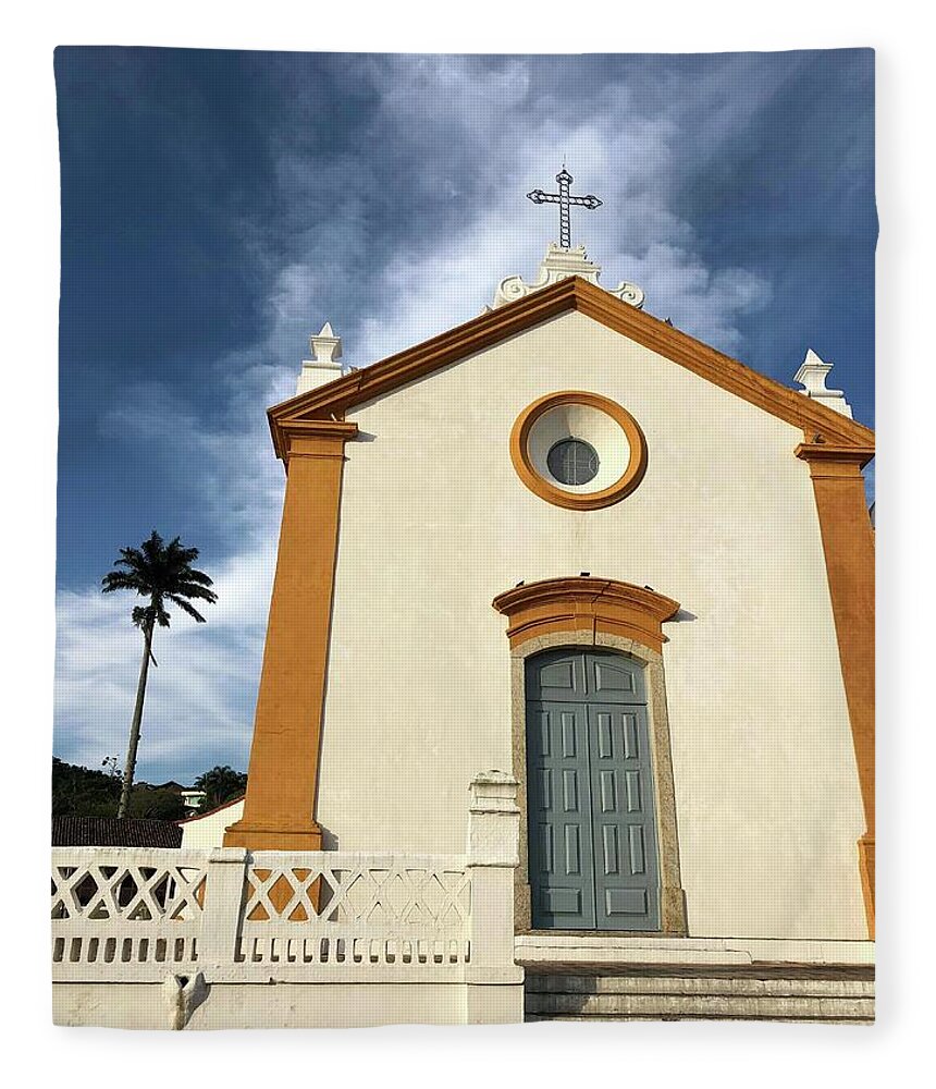 Rio De Janeiro Fleece Blanket featuring the photograph Little Church in Brazil by Bettina X