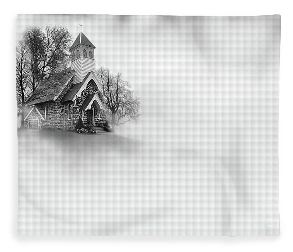 Church Fleece Blanket featuring the digital art Little Church by Jim Hatch