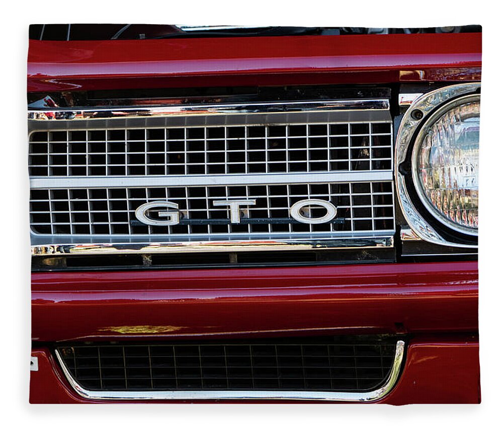 Car Fleece Blanket featuring the photograph Little Red GTO by Bonny Puckett