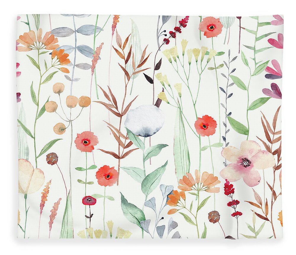 Meadow Fleece Blanket featuring the painting Lola by Zazzy Art Bar