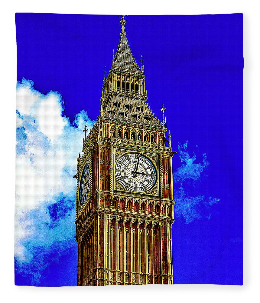 London Fleece Blanket featuring the digital art London - Big Ben by SnapHappy Photos