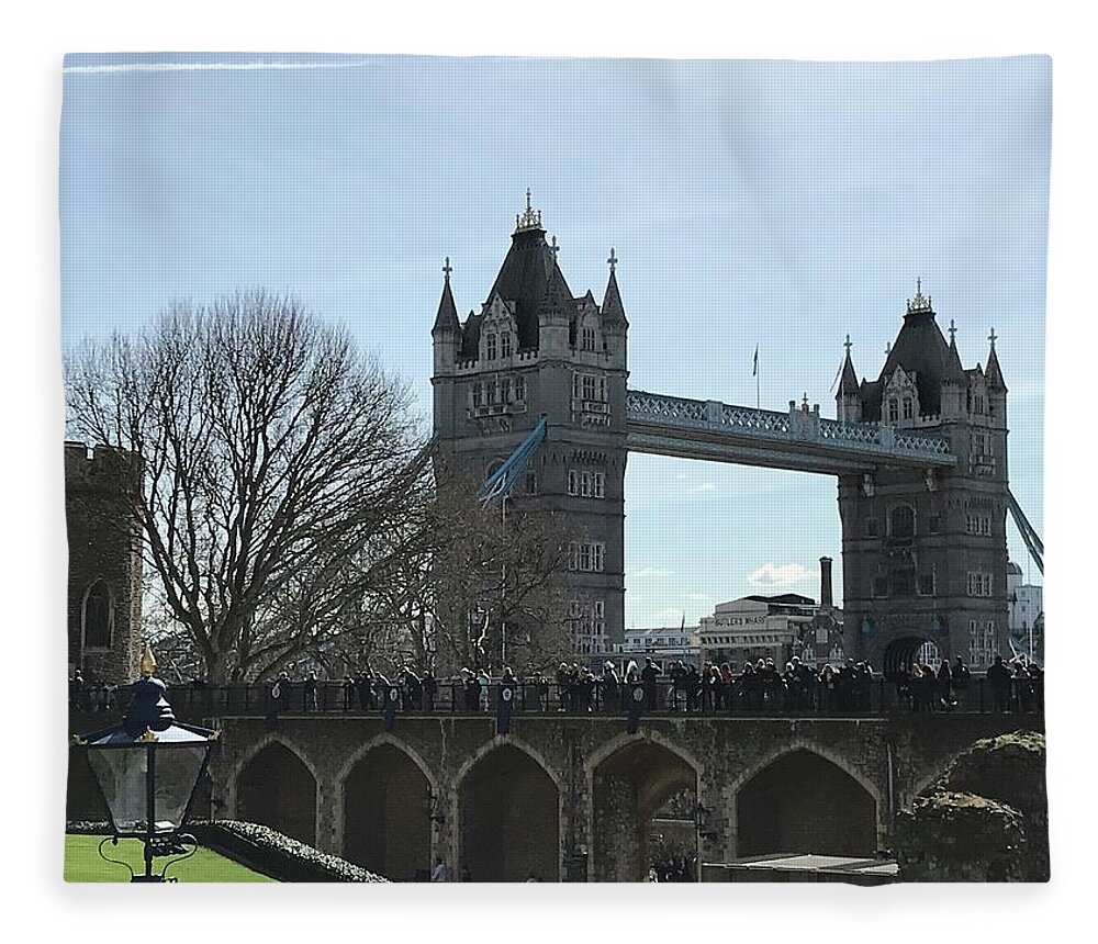 Bridge Fleece Blanket featuring the photograph London Landmark by Lee Darnell