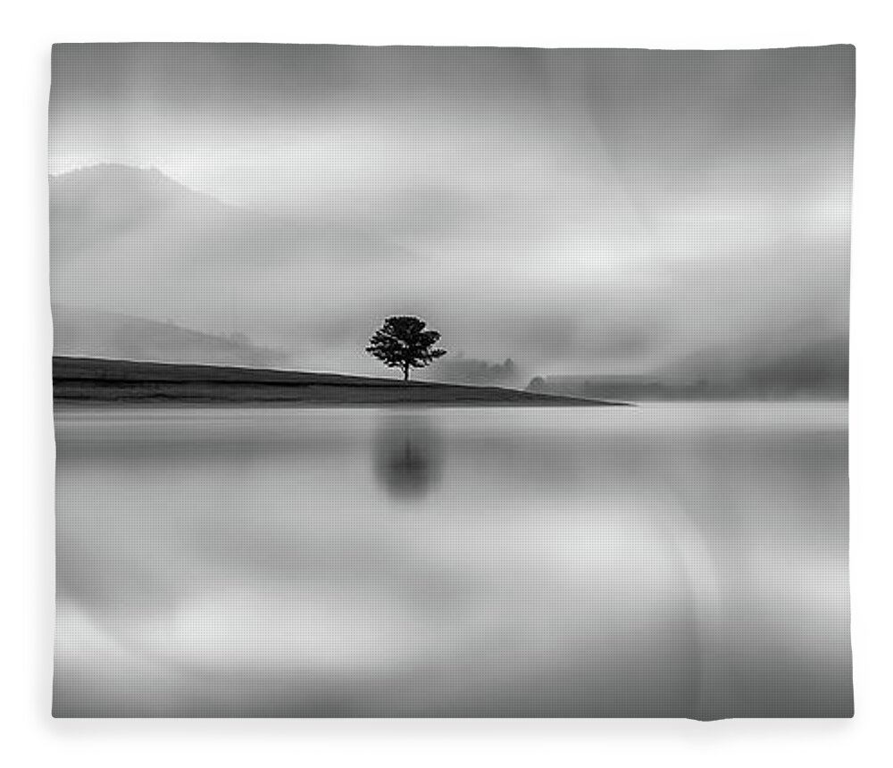 Black And White Fleece Blanket featuring the photograph Lonely by Khanh Bui Phu