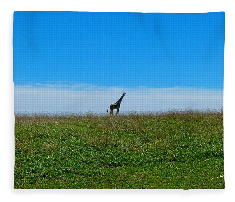 Photo Africa Giraffe Fleece Blanket featuring the digital art Lonely Plane by Bob Shimer