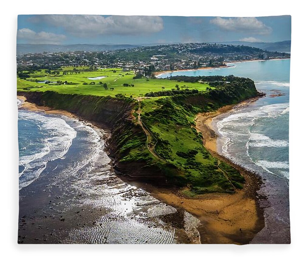 Beach Fleece Blanket featuring the photograph Long Reef Headland No 1 by Andre Petrov
