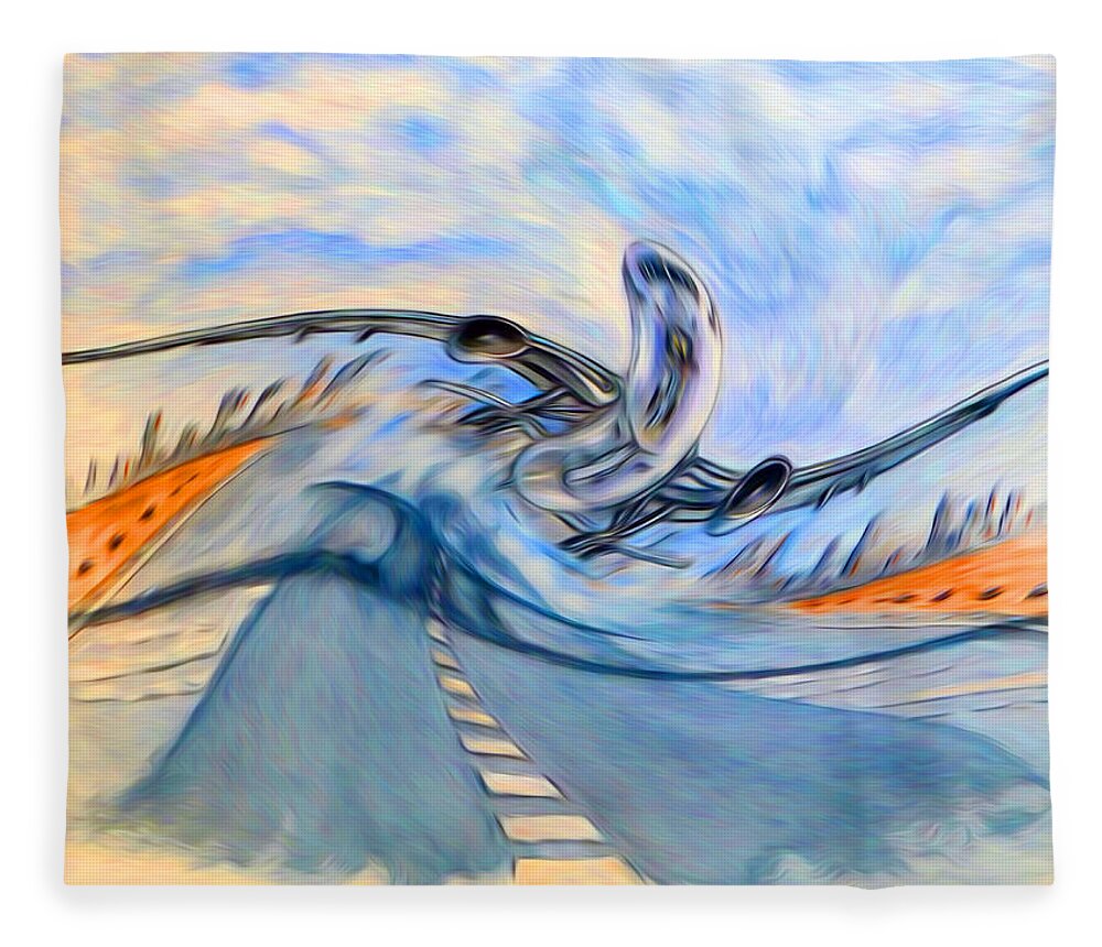 Abstract Art Fleece Blanket featuring the digital art Look at Me....I'm Flyin' by Ronald Mills