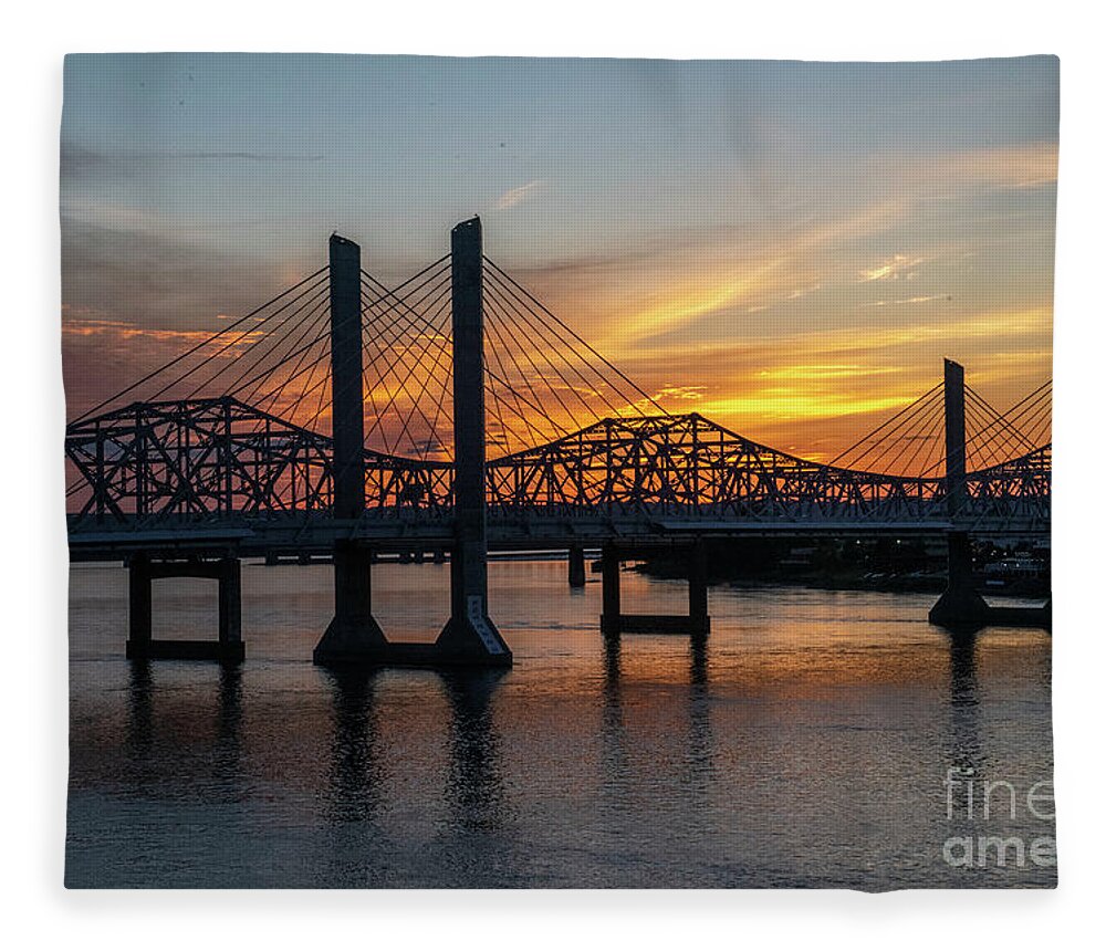5193 Fleece Blanket featuring the photograph Louiville Sunset by FineArtRoyal Joshua Mimbs