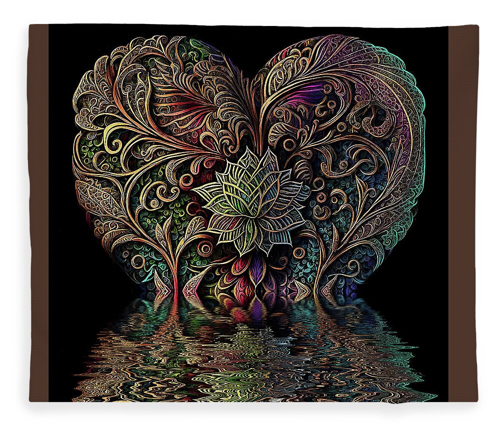 Hearts Fleece Blanket featuring the digital art Love Flood by Peggy Collins