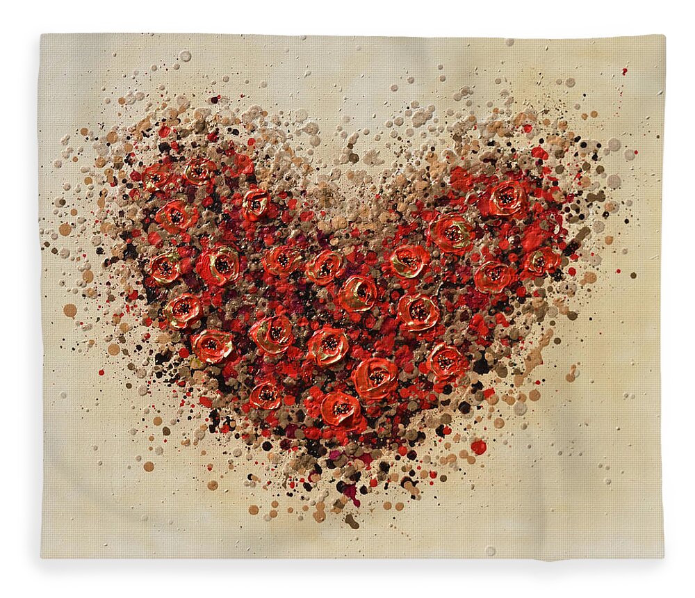 Heart Fleece Blanket featuring the painting Love Heart by Amanda Dagg