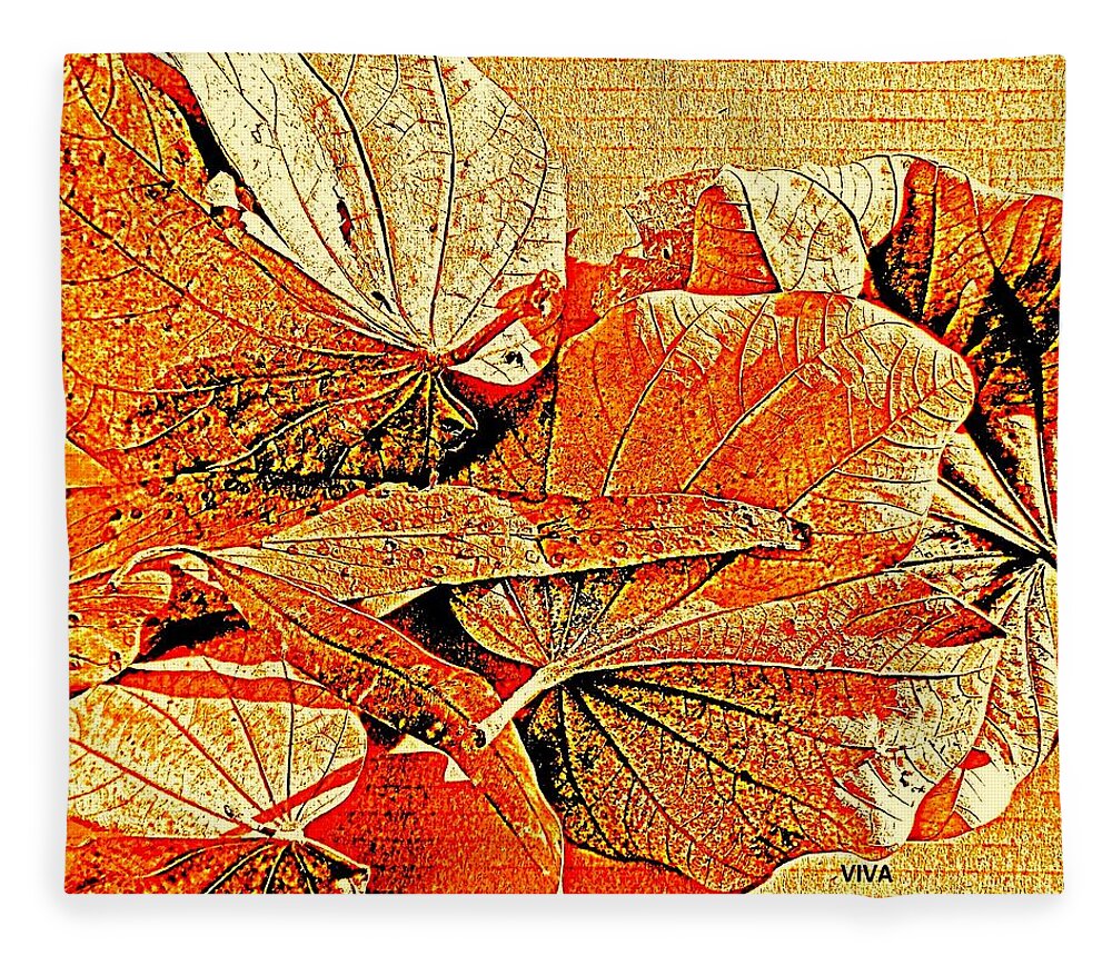 Leaves Fleece Blanket featuring the photograph Lovely Leaves - Autumn Color by VIVA Anderson