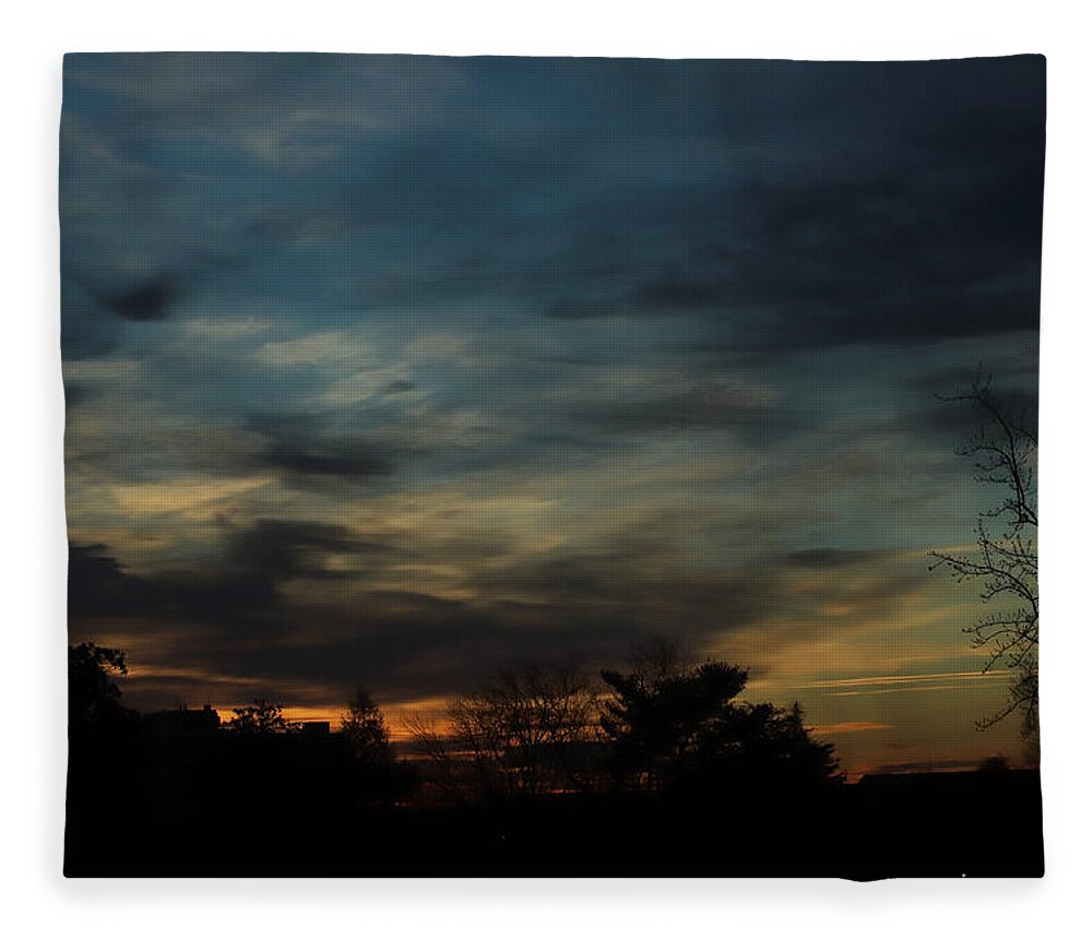 Dark Sky Fleece Blanket featuring the photograph Low Clouds over Landmark February 24 2021 by Miriam A Kilmer