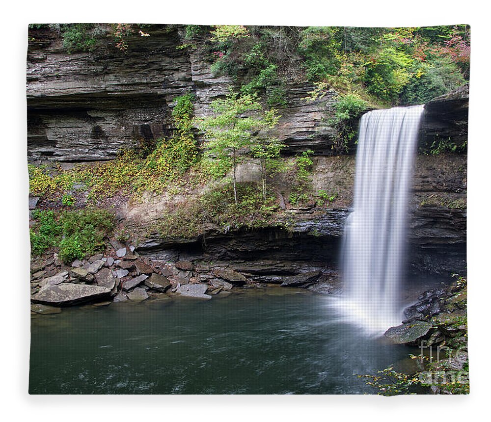 Greeter Falls Fleece Blanket featuring the photograph Lower Greeter Falls 10 by Phil Perkins