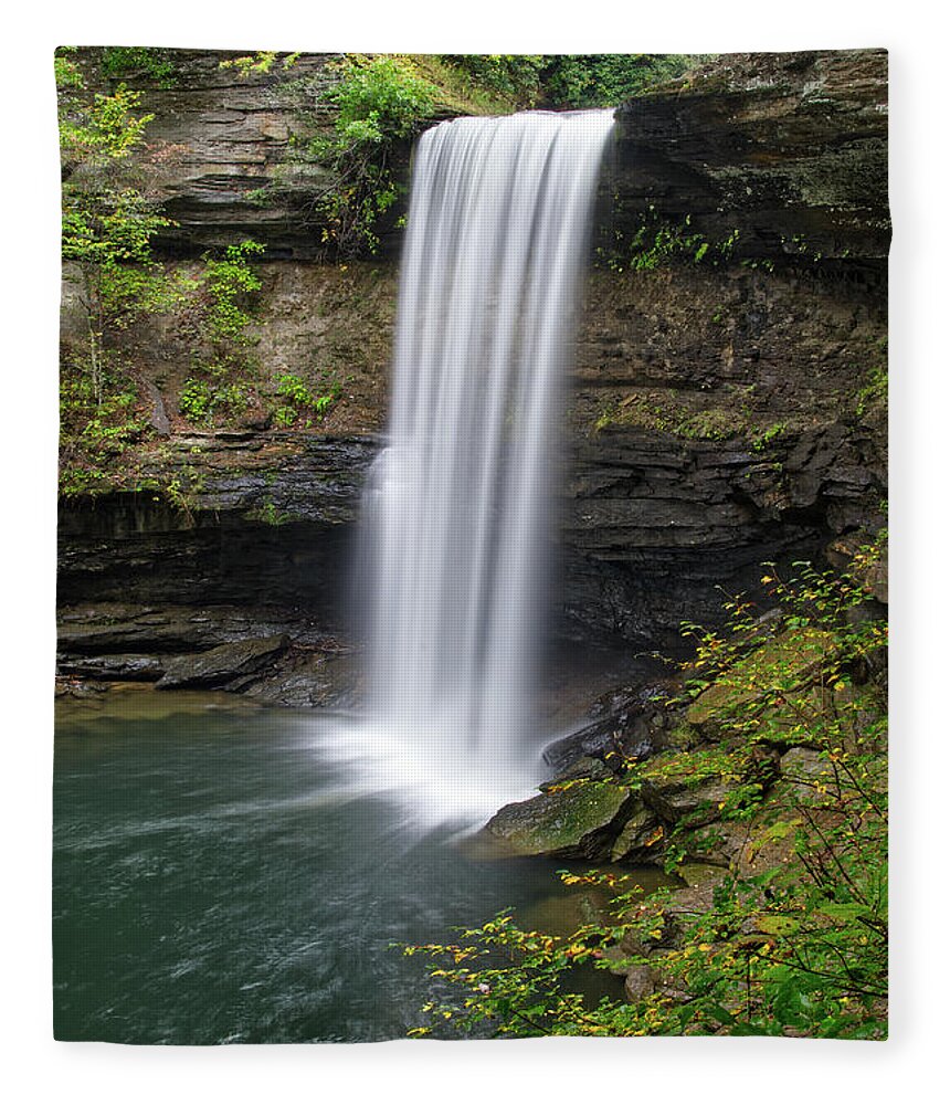 Greeter Falls Fleece Blanket featuring the photograph Lower Greeter Falls 11 by Phil Perkins