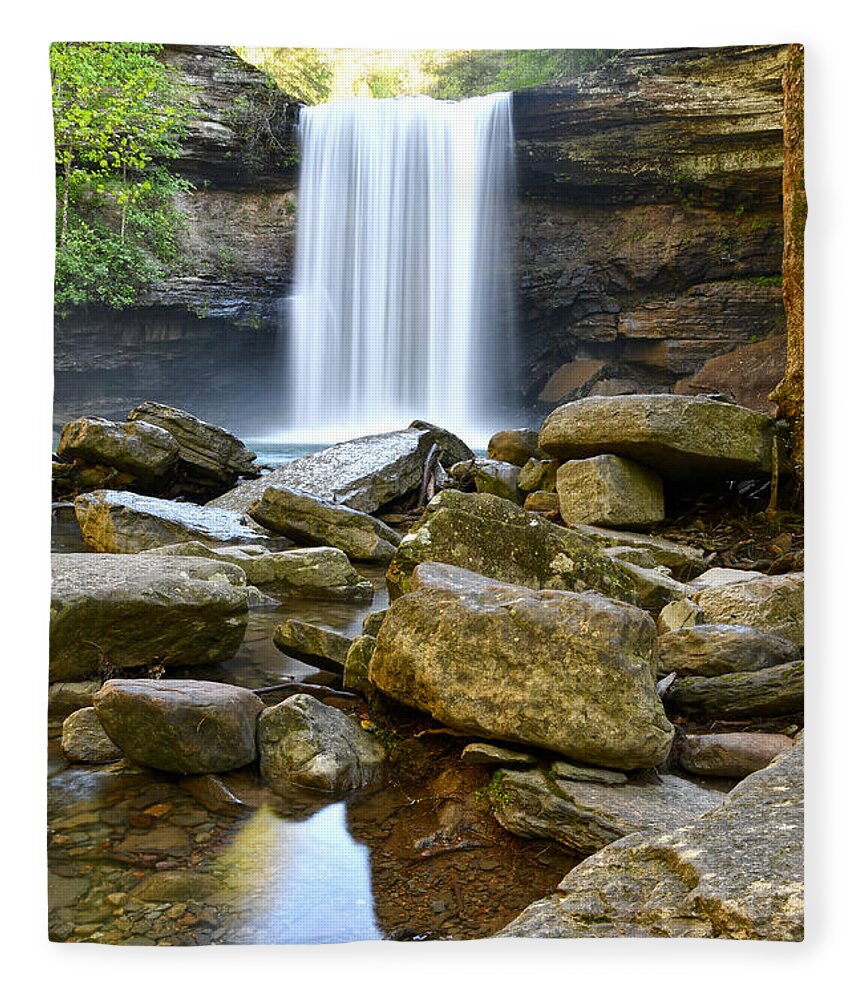 Greeter Falls Fleece Blanket featuring the photograph Lower Greeter Falls 7 by Phil Perkins