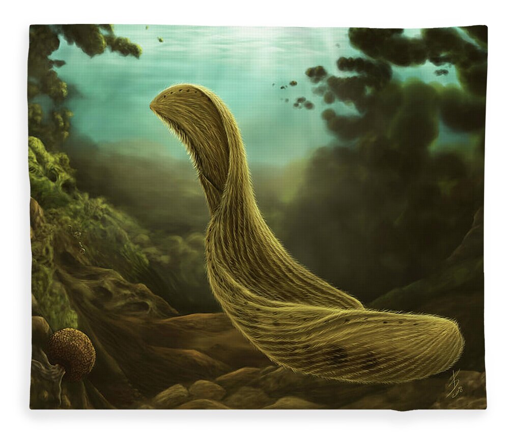 Protozoa Fleece Blanket featuring the digital art Loxodes rex by Katelyn Solbakk