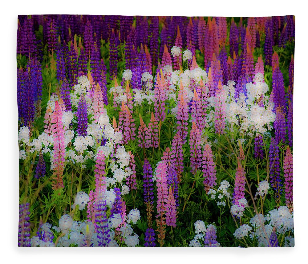 Flowers Fleece Blanket featuring the photograph Lupineland by Jeff Cooper