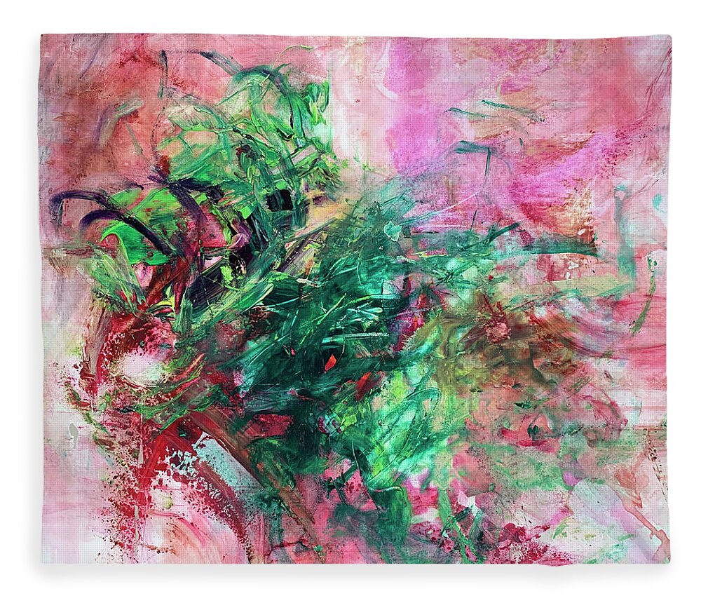 Abstract Art Fleece Blanket featuring the painting Lusted Venom by Rodney Frederickson