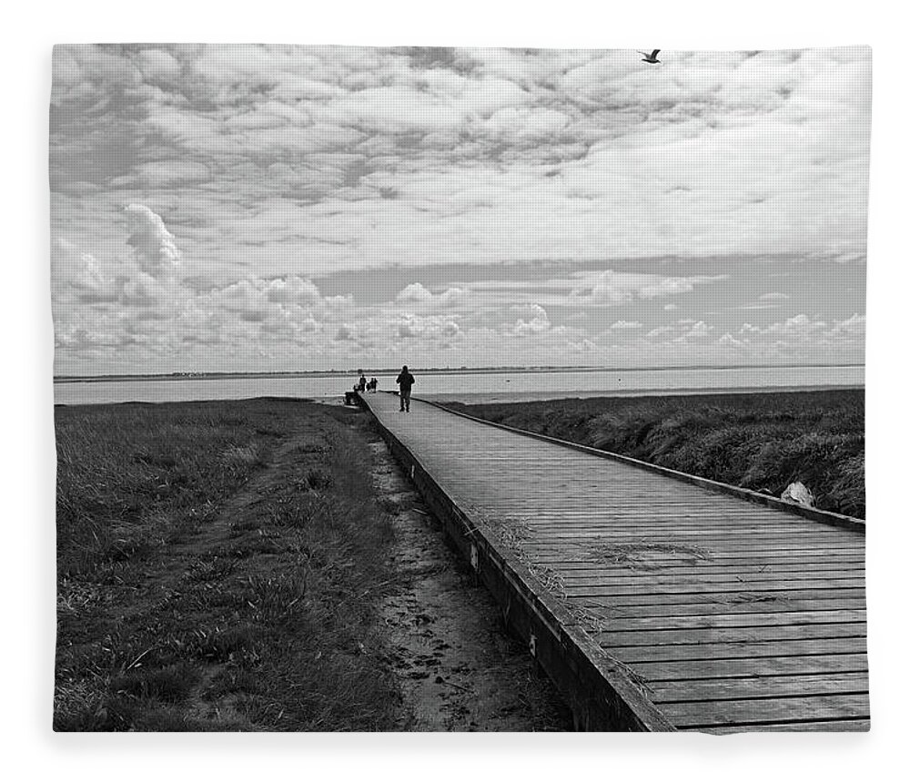 Lytham Fleece Blanket featuring the photograph LYTHAM. The Boardwalk. by Lachlan Main