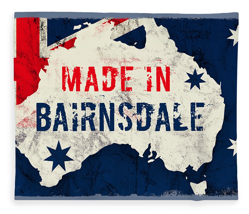 Bairnsdale Fleece Blanket featuring the digital art Made in Bairnsdale, Australia by TintoDesigns