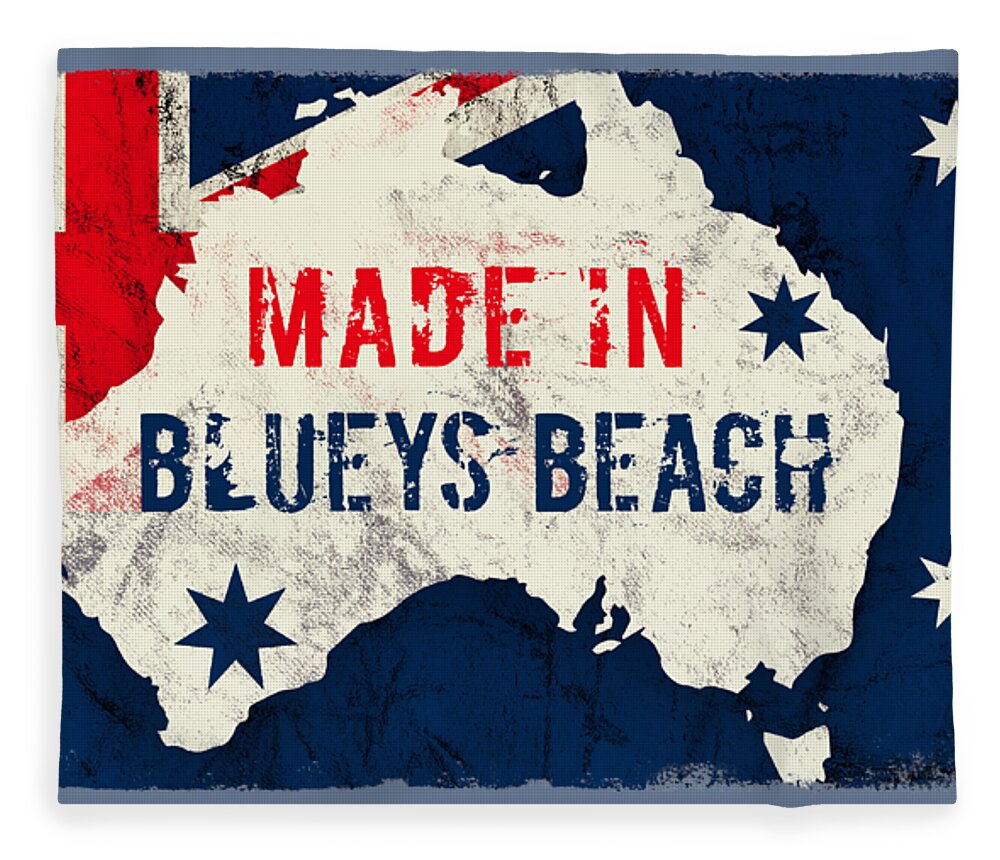 Blueys Beach Fleece Blanket featuring the digital art Made in Blueys Beach, Australia by TintoDesigns