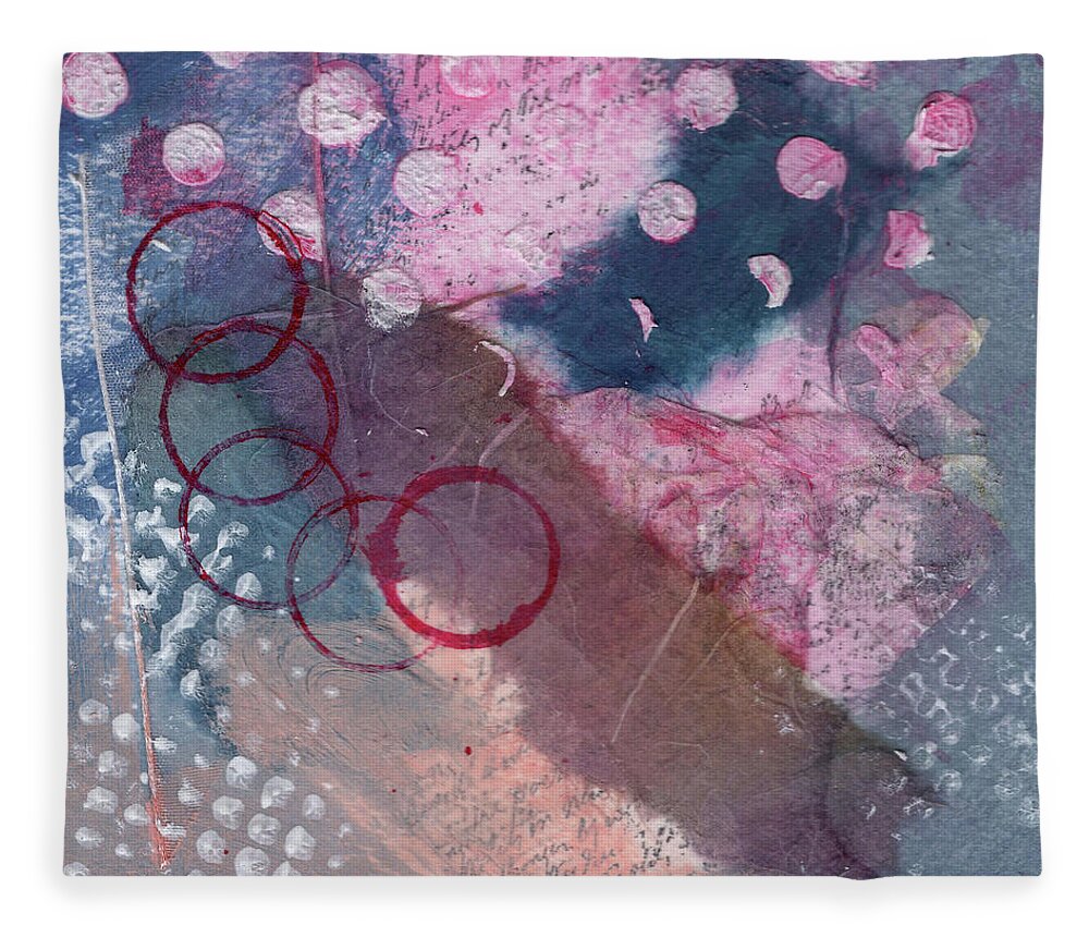 Collage Fleece Blanket featuring the painting Magenta Collage 4 by Diane Maley
