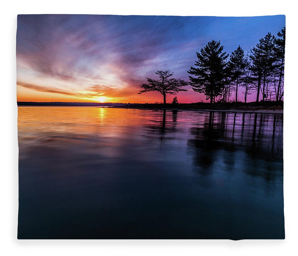 Sunrise Fleece Blanket featuring the photograph Magical Beginnings by Joe Holley