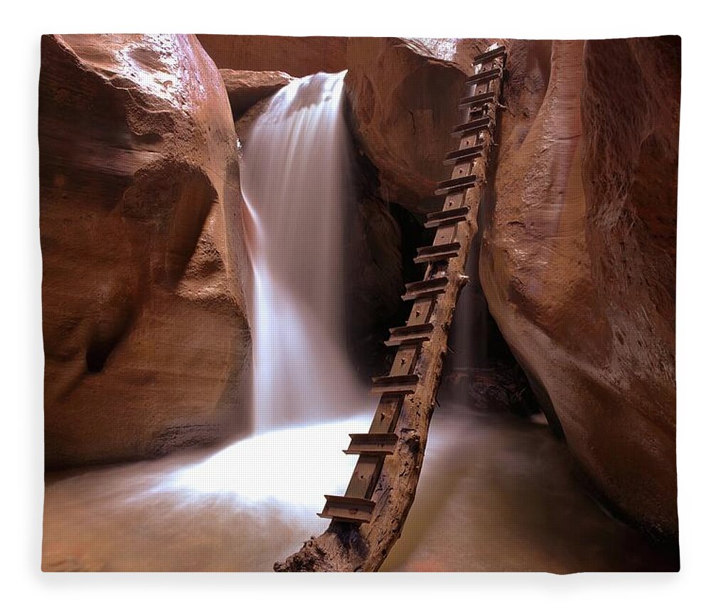 Waterfalls Fleece Blanket featuring the photograph Magical Desert Falls by Heidi Fickinger