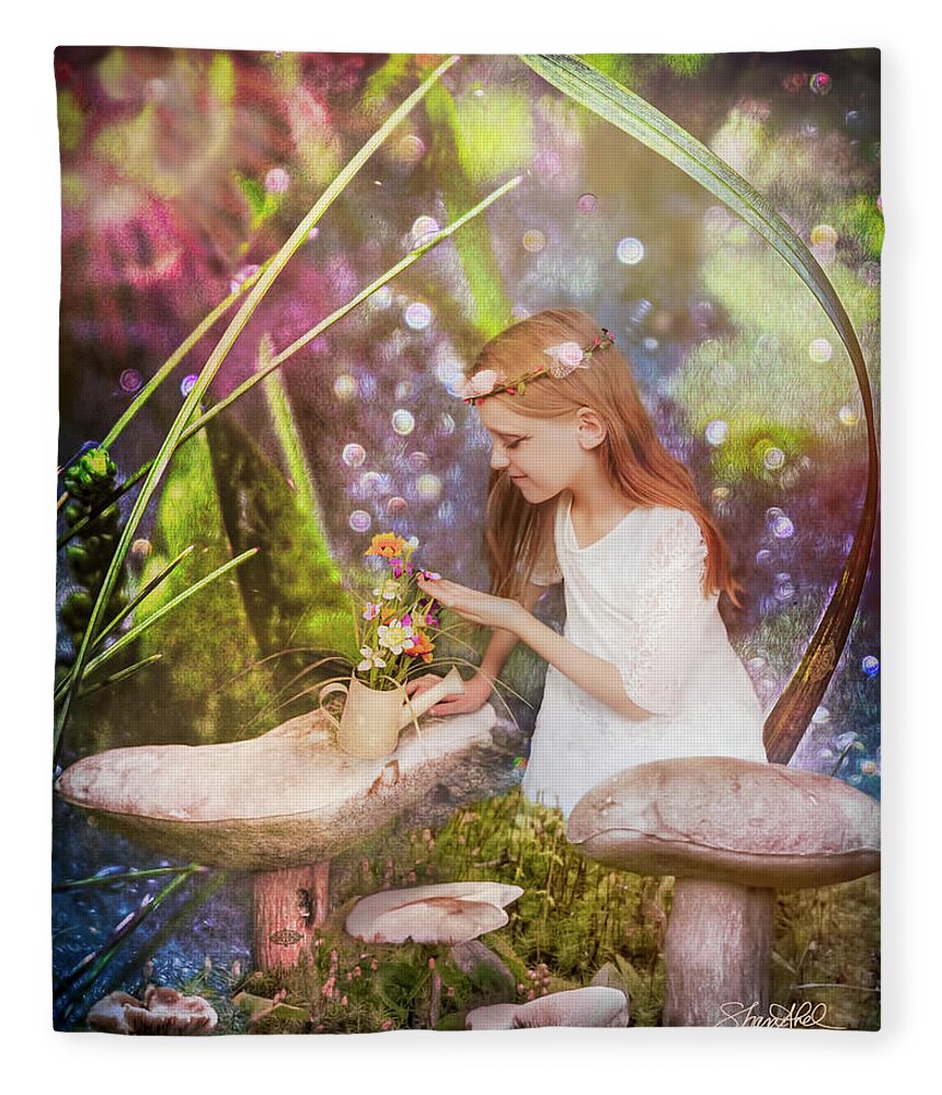 Magical Fleece Blanket featuring the photograph Magical Mushroom Garden by Shara Abel