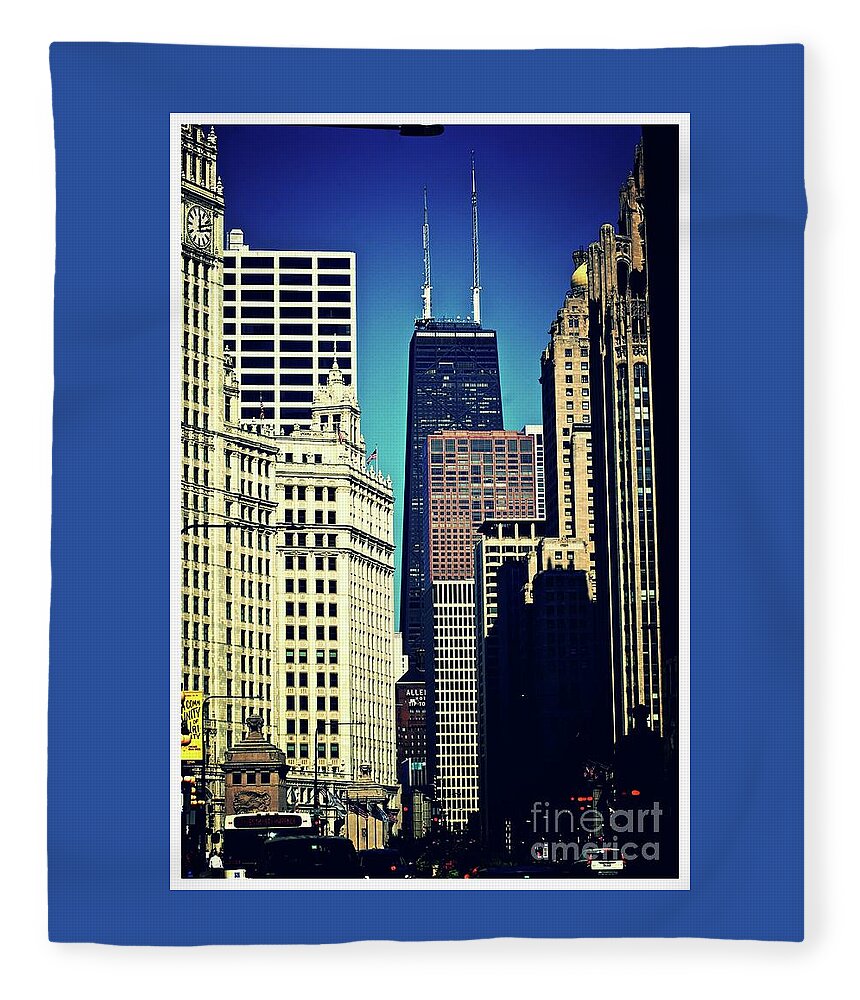 City Fleece Blanket featuring the photograph Magnificent Mile Chicago by Frank J Casella